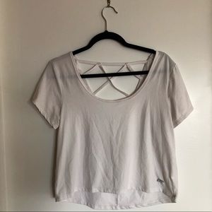 white cropped soft tee
